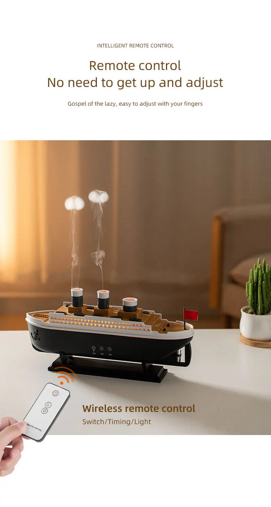 Retro Ship Jellyfish Aroma Diffuser & Ultrasonic Cool Mist Humidifier