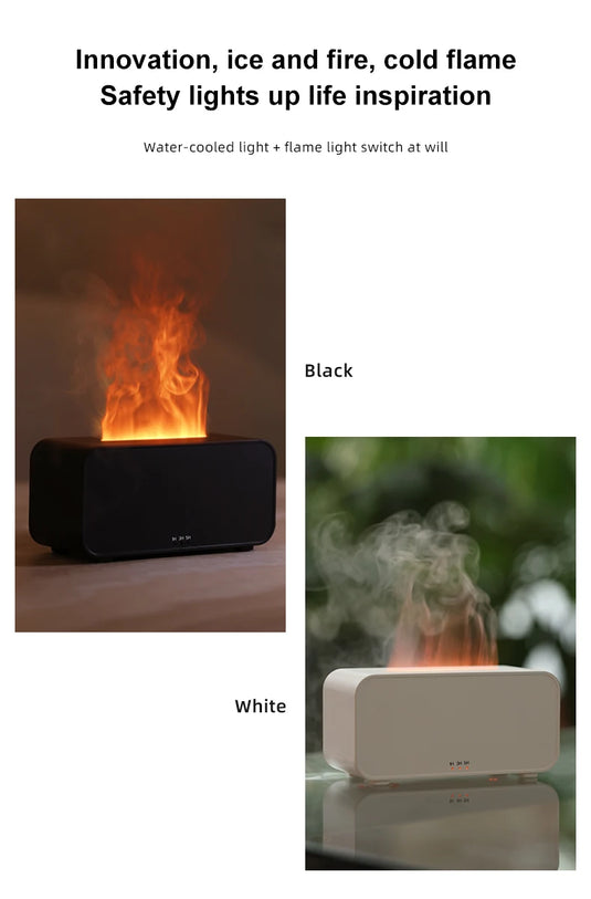 Colourful Flame Aroma Diffuser & Humidifier, Ultrasonic Mist & Timer