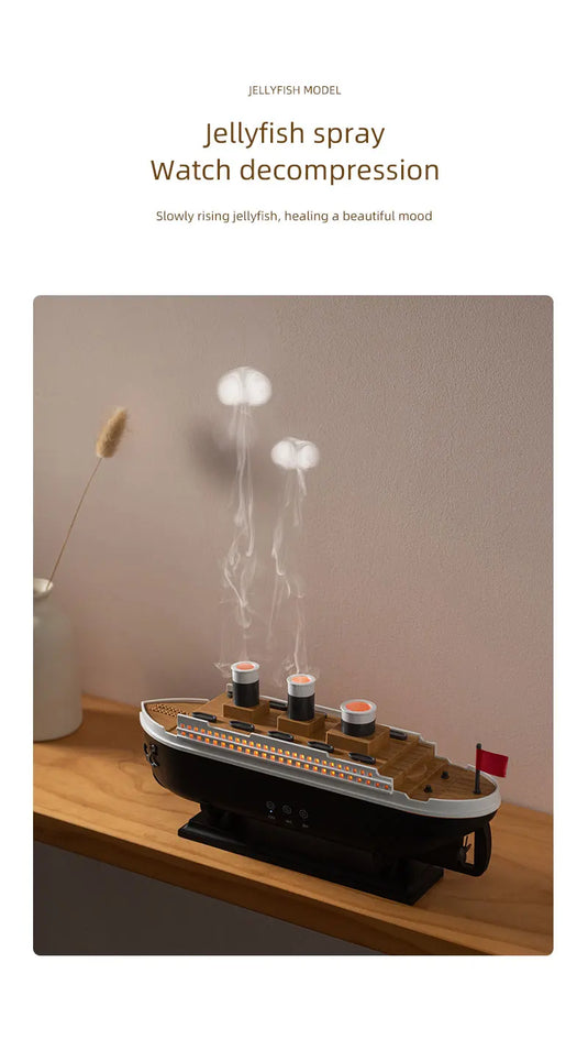 Retro Ship Jellyfish Aroma Diffuser & Ultrasonic Cool Mist Humidifier