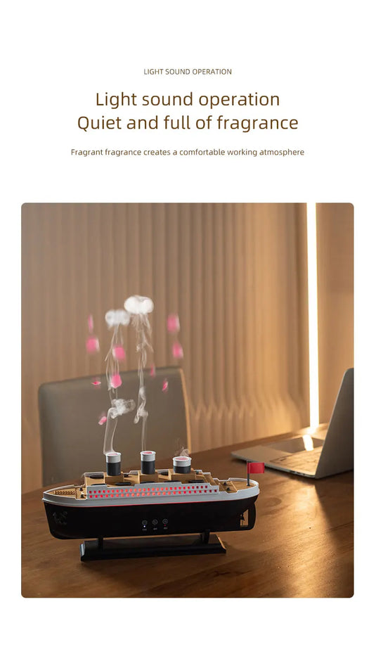 Retro Ship Jellyfish Aroma Diffuser & Ultrasonic Cool Mist Humidifier