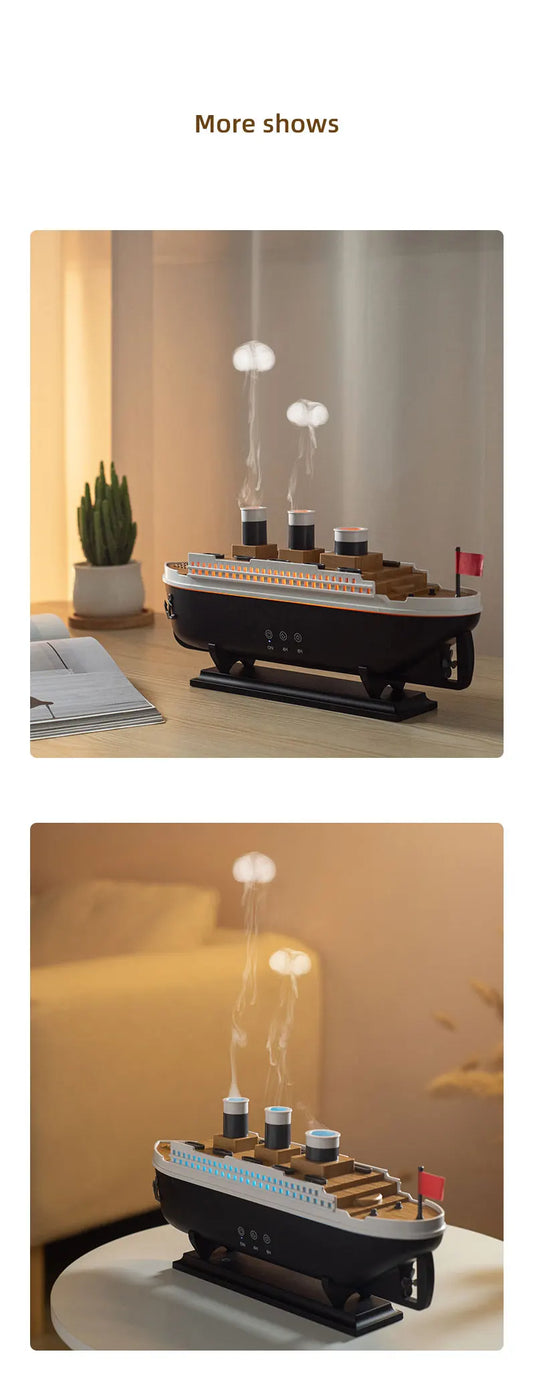 Retro Ship Jellyfish Aroma Diffuser & Ultrasonic Cool Mist Humidifier