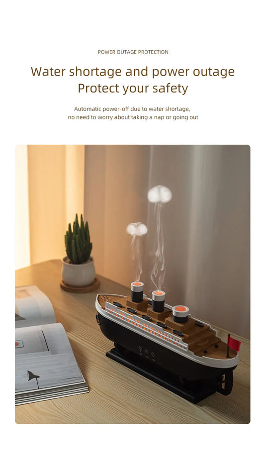 Retro Ship Jellyfish Aroma Diffuser & Ultrasonic Cool Mist Humidifier
