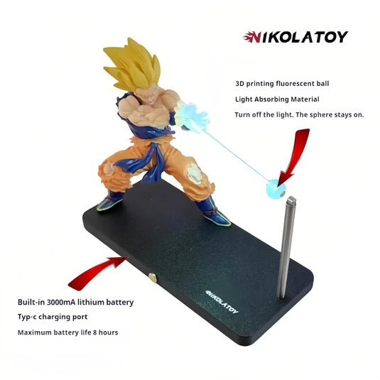 Bandai Dragon Ball Z Goku Kamehameha Magnetic Night Light & Desk Lamp