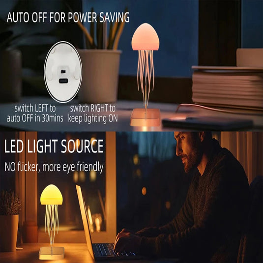 Rechargeable LED Jellyfish Lamp with Remote | Calming Mood Night Light