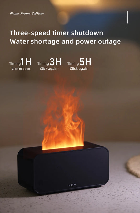 Colourful Flame Aroma Diffuser & Humidifier, Ultrasonic Mist & Timer