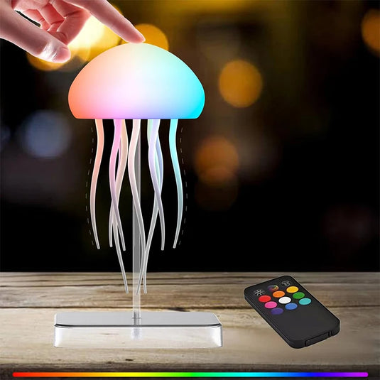 Rechargeable LED Jellyfish Lamp with Remote | Calming Mood Night Light