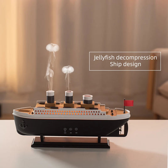 Retro Ship Jellyfish Aroma Diffuser & Ultrasonic Cool Mist Humidifier