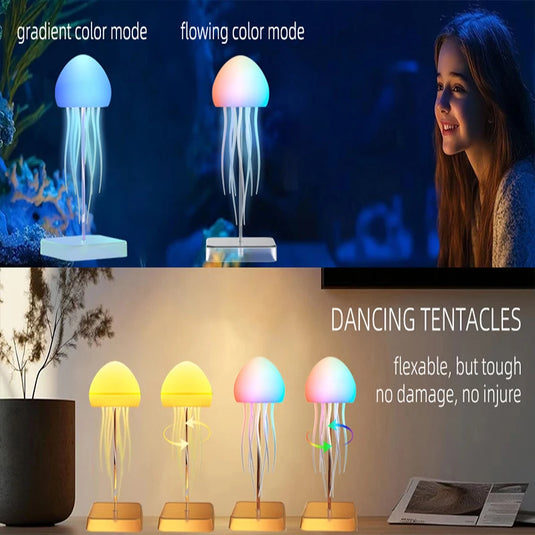 Rechargeable LED Jellyfish Lamp with Remote | Calming Mood Night Light