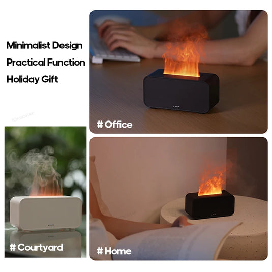 Colourful Flame Aroma Diffuser & Humidifier, Ultrasonic Mist & Timer