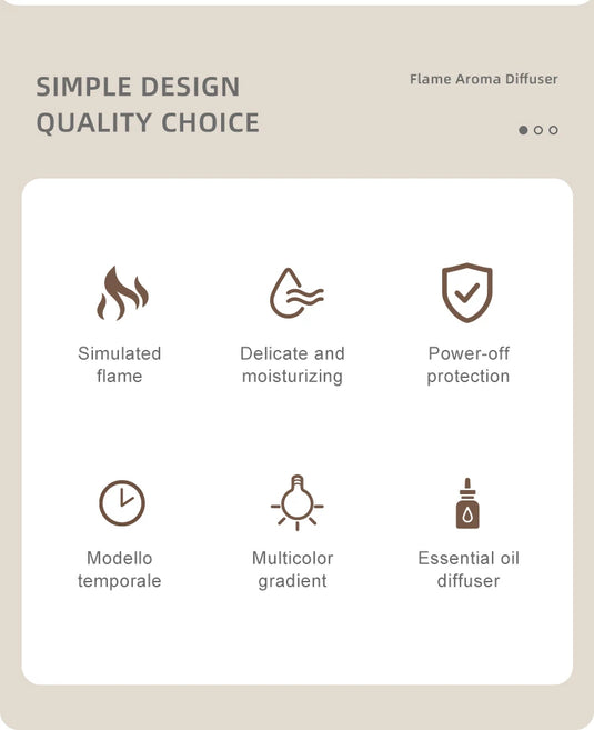 Colourful Flame Aroma Diffuser & Humidifier, Ultrasonic Mist & Timer