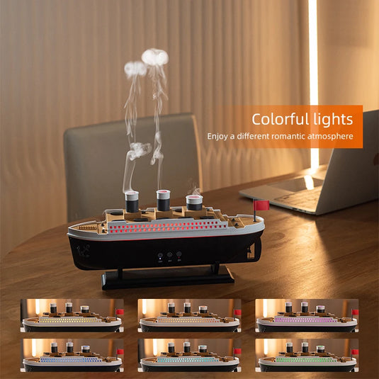Retro Ship Jellyfish Aroma Diffuser & Ultrasonic Cool Mist Humidifier