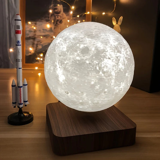 Magnetic Levitating Moon Lamp | 3 Color LED Floating Night Light - Home Decor